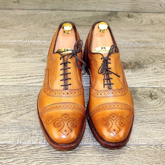 * NIB * $395 Allen Edmonds STRAND Oxford 9 D Walnut * add $15 new Trees - Picture 2 of 13